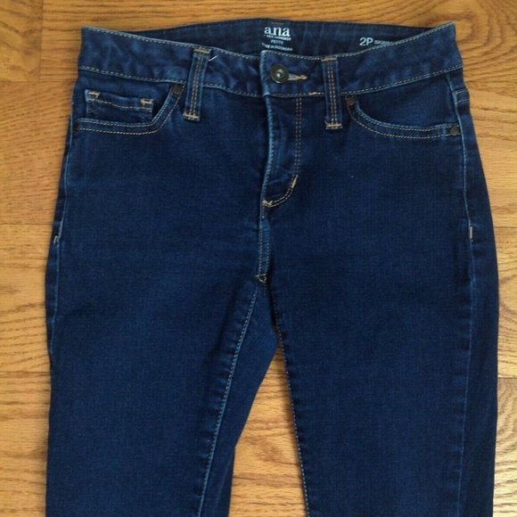 ANA A NEW APPROACH SKINNY JEANS WOMENS 2P PETITE DARK BLUE DENIM STRETCH PANTS - Picture 7 of 16